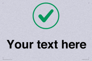 Custom plain background, green tick in circle sign